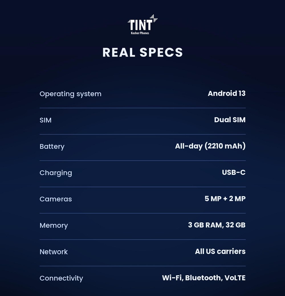 TINT phone real specifications